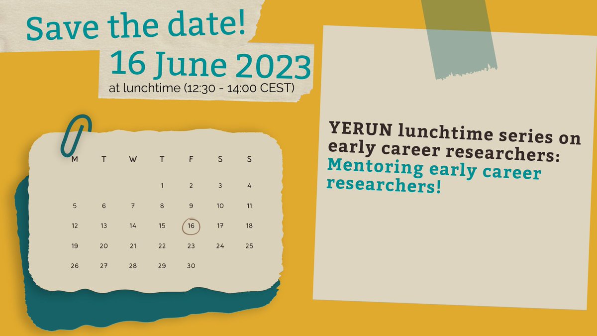 🚨The second event of the #YERUNlunchtimeseries on early career researchers just started!

Join us for a stimulating discussion on mentoring early career researchers! 👇
us06web.zoom.us/j/84428260669