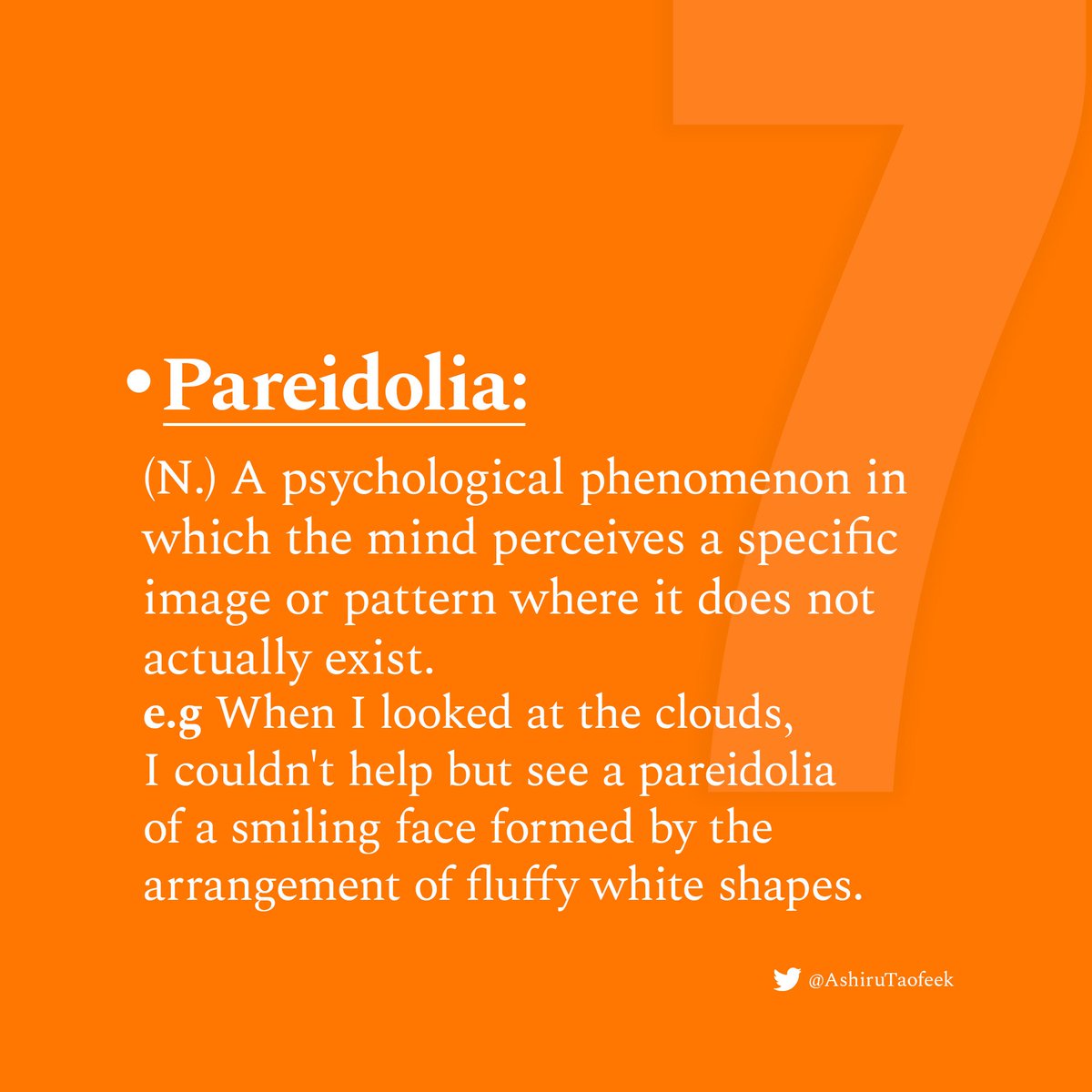 Day 7: Word of the day is 'Pareidolia'

Font 'Spectral'