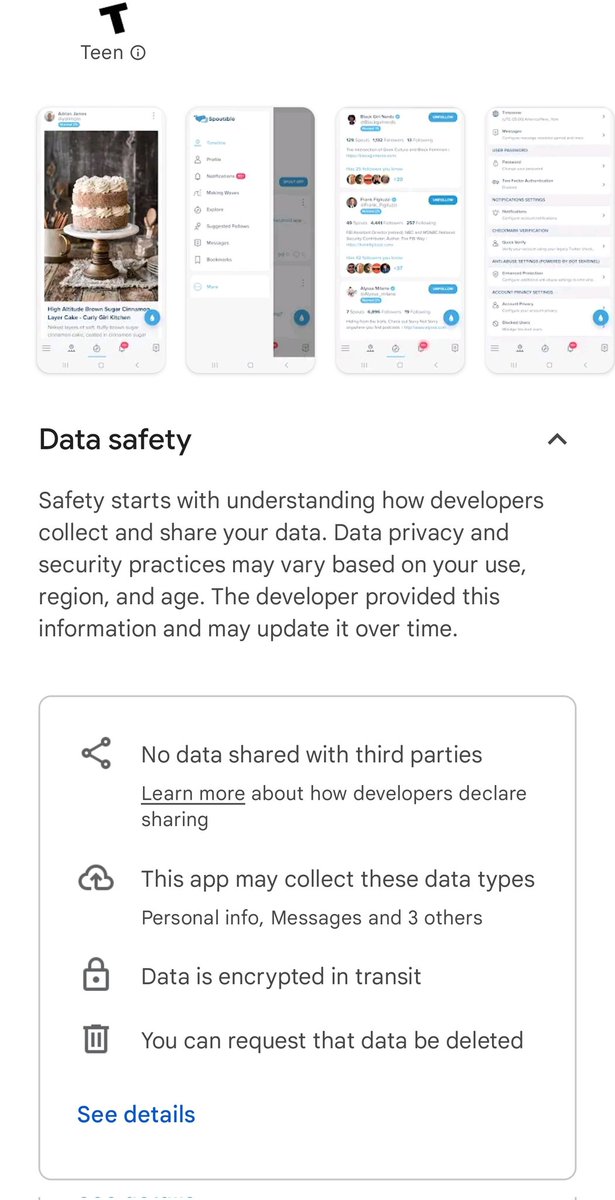 cbouzy's tweet photo. 🐳I am thrilled to announce the Spoutible Android app is now available on the Play Store. Let this moment be a beacon, illuminating our shared journey toward making social media safer for women and marginalized communities. Let's go!🥳🎉

Get it here: https://t.co/BCNrv2Z2vR https://t.co/7w0NJfjdkK