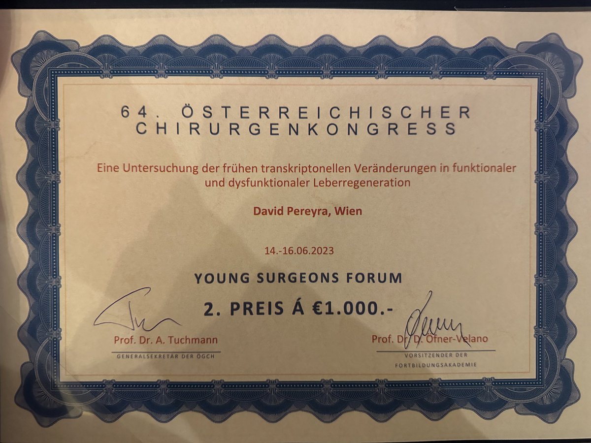 David Pereyra (@tellpereyra) on Twitter photo #TELLinternational @ Austrian Surgery Conference #ÖCK2023 : 12 orals, 1 poster, 2nd price in the #YoungSurgeonsForum 🌟
Amazed and proud about our performance as a group! Success is a team effort!
<a href="/YoungSurgeonsAT/">Youngsurgeons</a> <a href="/oefnerdi/">Dietmar Öfner-Velano</a> <a href="/TELL_Starlinger/">Patrick Starlinger_TELL International</a> <a href="/TELL_Santol/">Jonas Santol</a> <a href="/TELLRumpf/">Benedikt Rumpf</a> <a href="/TELL_kern/">Anna Kern</a> #TELLinternational @ Austrian Surgery Conference #ÖCK2023 : 12 orals, 1 poster, 2nd price in the #YoungSurgeonsForum 🌟
Amazed and proud about our performance as a group! Success is a team effort!
<a href="/YoungSurgeonsAT/">Youngsurgeons</a> <a href="/oefnerdi/">Dietmar Öfner-Velano</a> <a href="/TELL_Starlinger/">Patrick Starlinger_TELL International</a> <a href="/TELL_Santol/">Jonas Santol</a> <a href="/TELLRumpf/">Benedikt Rumpf</a> <a href="/TELL_kern/">Anna Kern</a>