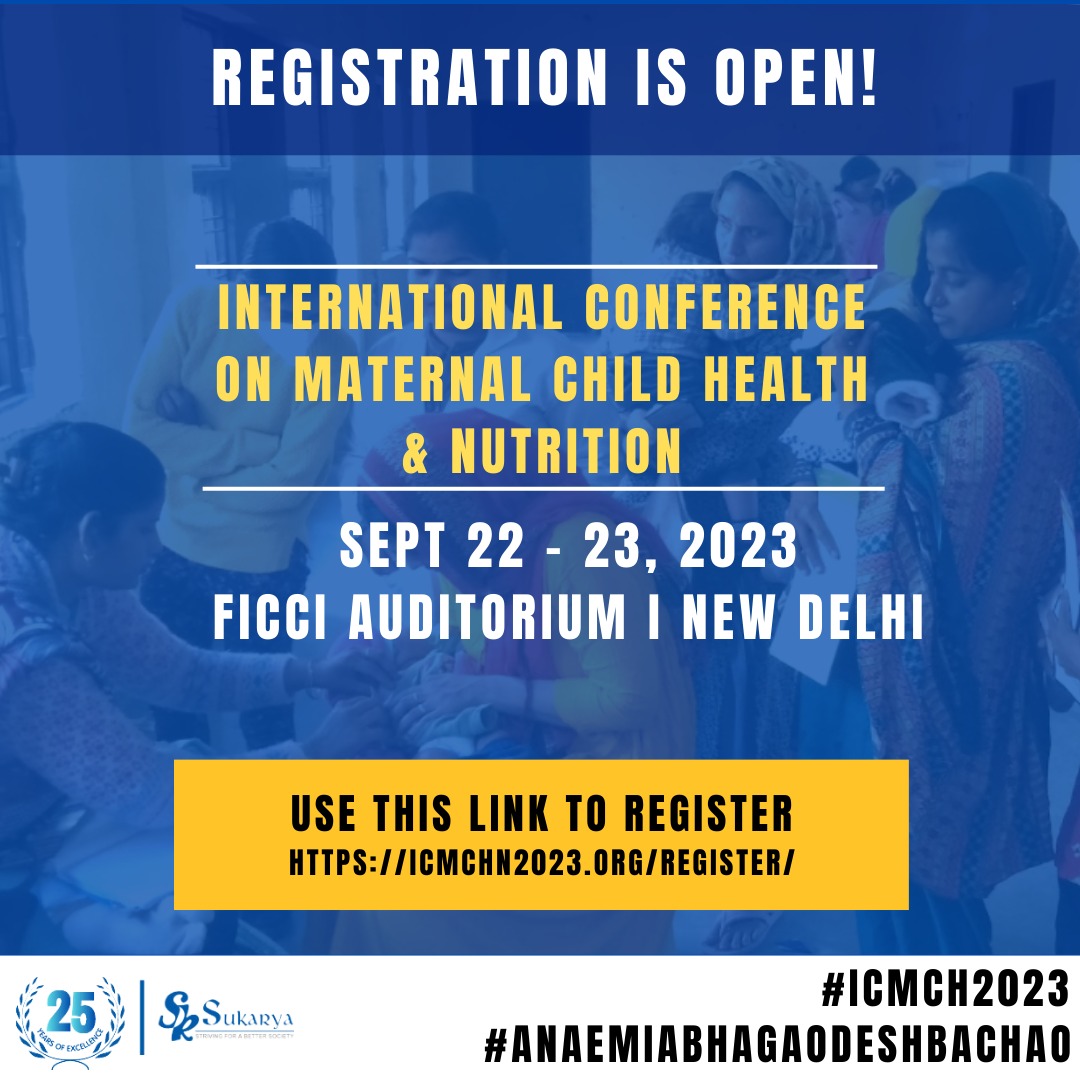 #RegistrationOpen: Mark your calendar & book your spots for #ICMCHN2023, Sept 22 - 23, 2023 in New Delhi!
Connect with health experts, policymakers, civil society leaders, and donors committed to reducing India's anaemia-burden & create a more sustainable and equal society.