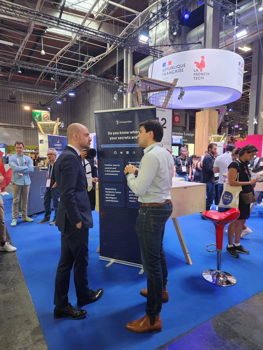 <a href="/jnbarrot/">Jean-Noël Barrot</a>, French Minister and Eric Fourrier, our CEO discussing #appsec and shift left, but also French scale up #innovation in #cybersecurity . <a href="/VivaTech/">VivaTech</a> #FrenchTech2030 #FRENCHtech