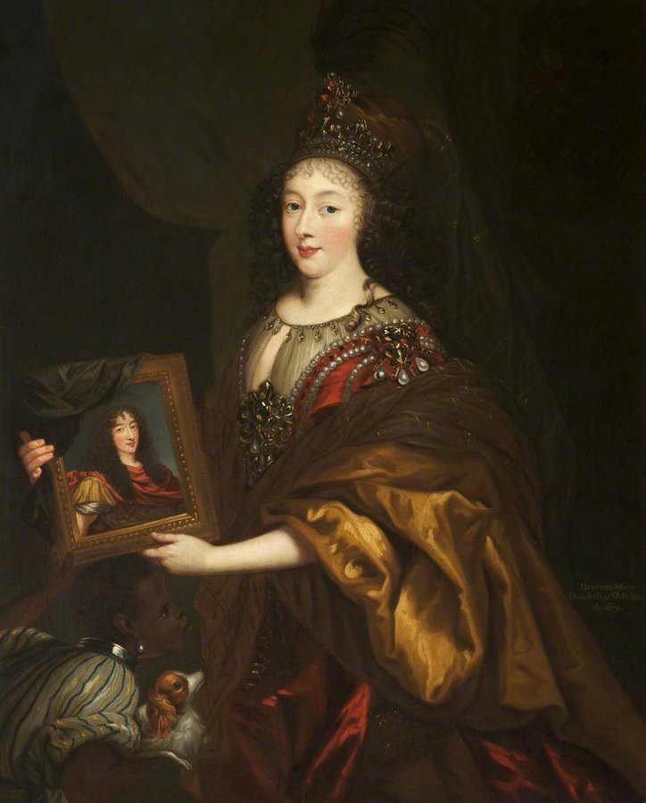 OldPortraiture's tweet photo. Born #OnThisDay in 1644: #HenriettaofEngland (1644-70), Duchess of Orléans as wife of #PhilippeI, daughter of King #CharlesI
Portrait with a servant after #JeanNocret (1615-72), original ca. 1665
#HenriettaAnneStuart #Minette #Stuart https://t.co/rt6F4vIfgB