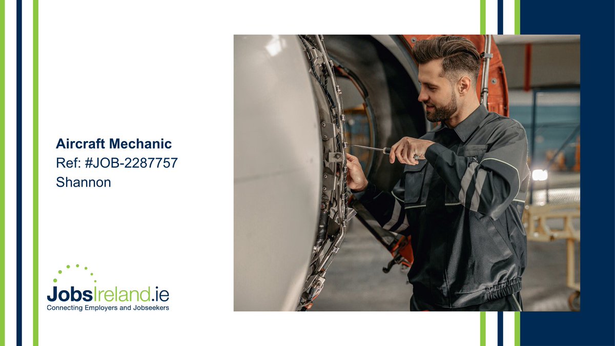 Aircraft Mechanic Ref: #JOB-2287757 #Shannon #Clare Please see all details at: jobsireland.ie/en-US/job-Deta… 
#AircraftMechanic #AircraftEngineer #Recruitment #Jobseekers #WorkWithIntreo #Jobs #Limerck @ShannonAirport
