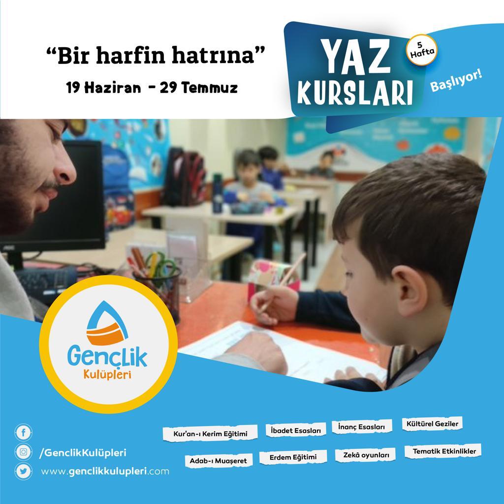 "Bir harfin hatrına" 

📆 19 Haziran - 29 Temmuz 

❓ Nerelerdeyiz: genclikkulupleri.com/nerelerdeyiz/ 

<a href="/Genckon/">GENÇKON</a>