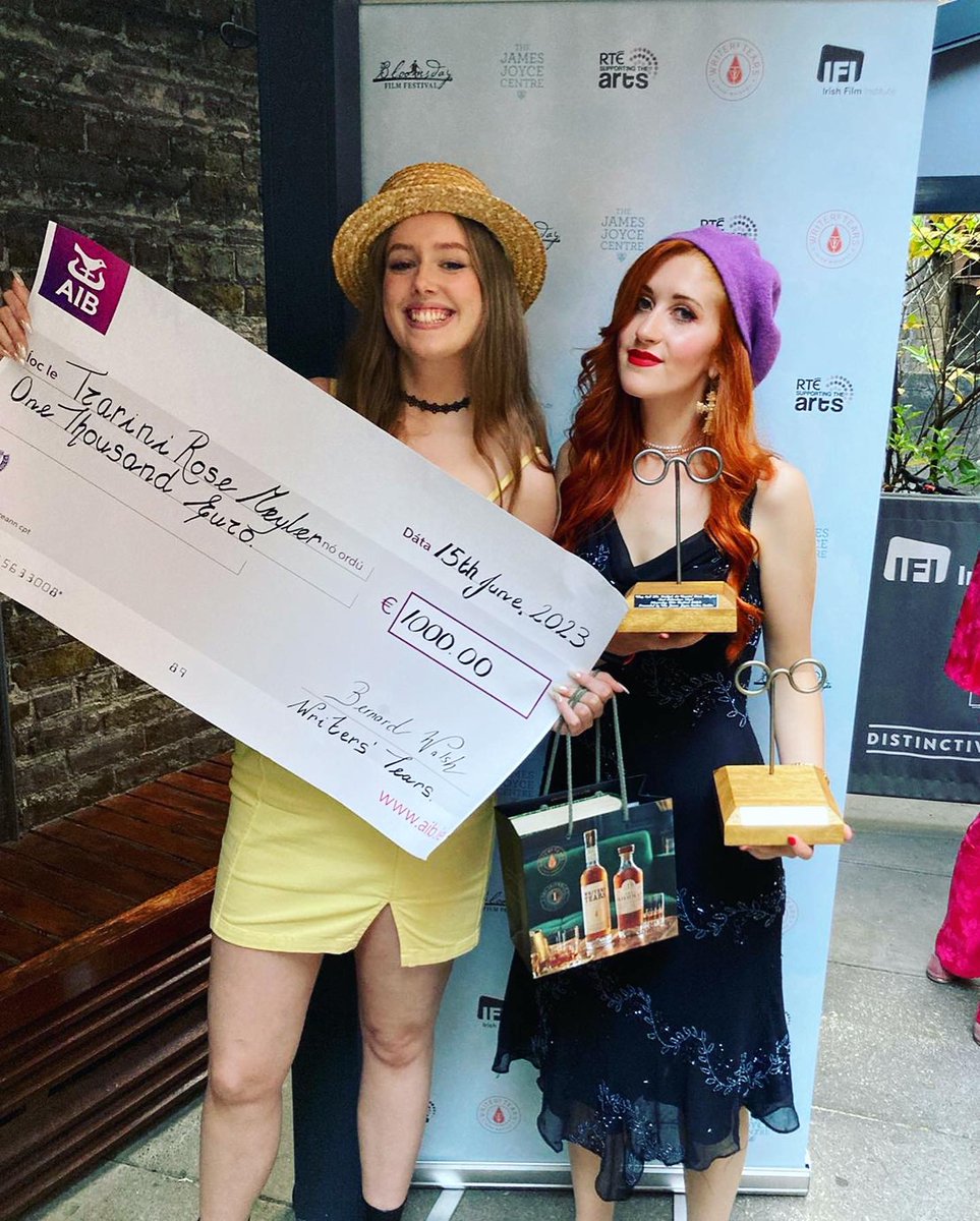 Absolutely speechless at winning Best Literature Short and Best Overall Short Film at @bloomsdayfilmf1 - thank you so much for a wonderful festival and great night at the <a href="/IFI_Dub/">Irish Film Institute</a> - it’s been an honour to premiere my first short film, ‘They Call Me Bridget’ produced by <a href="/lipzinc/">LipZinc Theatre</a>