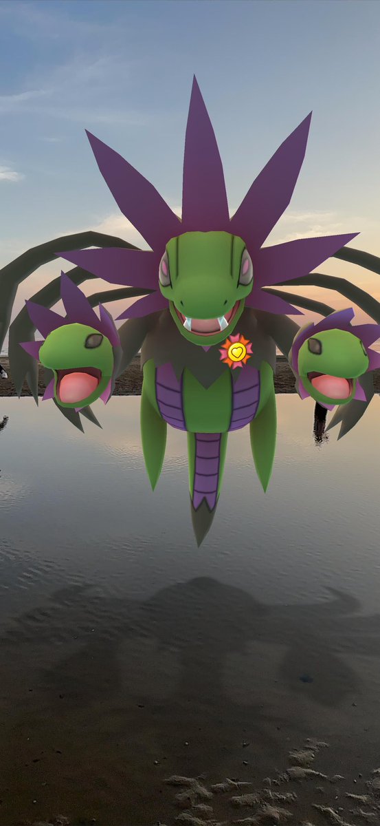 ポケモン「父母ヶ浜は干潮で風も吹いてなくて絶好の撮影機会だったけど、あいにくひとりだったの」|ティーパーティのイラスト