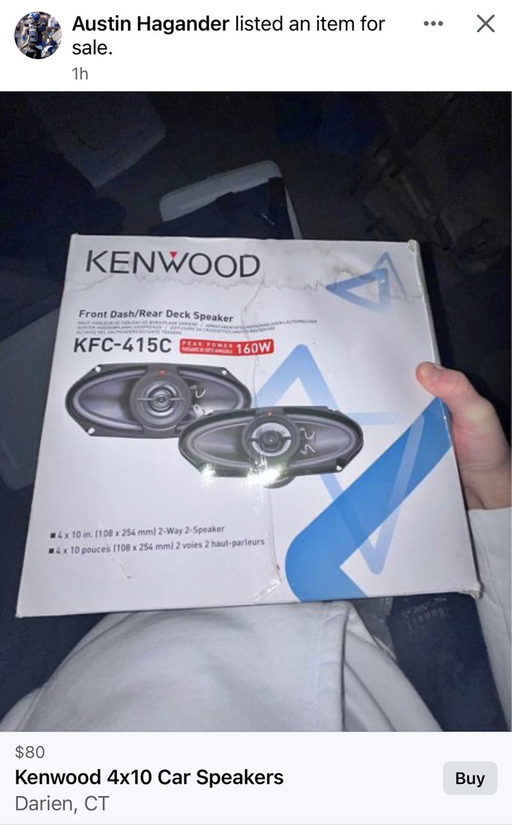 ActivistMitch's tweet photo. Hey everyone, if you’re looking for a shitty deck speaker that @AHaagenDazs pissed on the box, hit him up on Facebook marketplace! Only $80 for piss soaked speakers! https://t.co/vbiuOhA3US