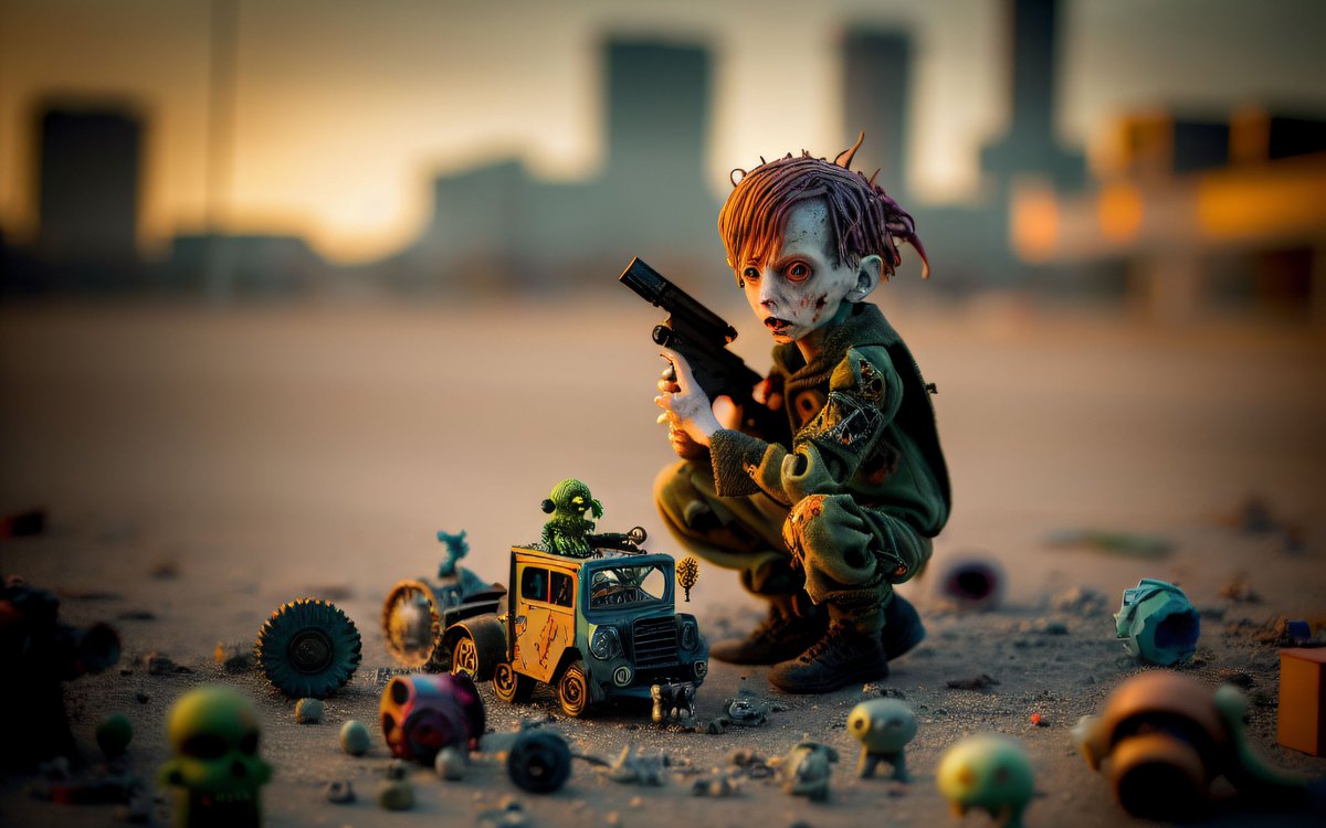 Dirty games 
#war #apocalypse #childtrauma #childhood #toys #fear #street #aiart #nftart