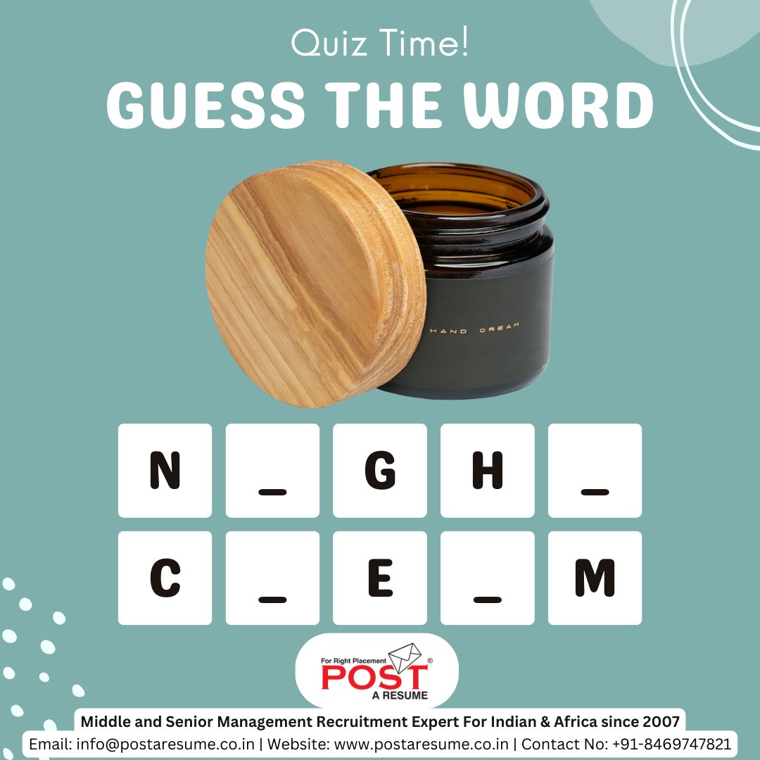 Can You Guess The Word?
.
#postAresume #PuzzleTime #BrainTeasers #WordGame #GuessTheWord #MindChallenge