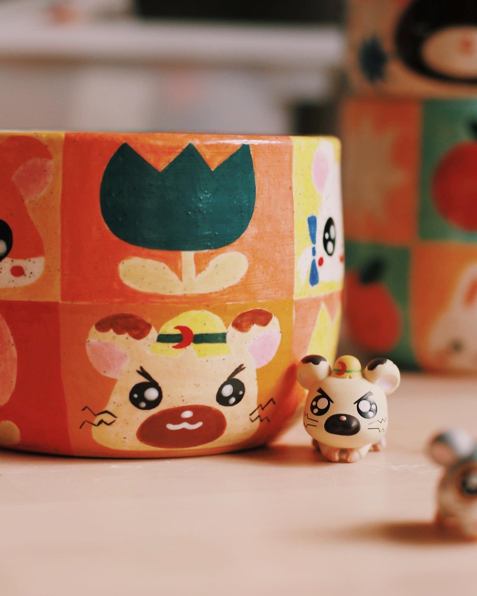 theforestmori's tweet photo. Cute pots for your cute plants 🐹❤️‍🔥 https://t.co/y0qcszwQq5
