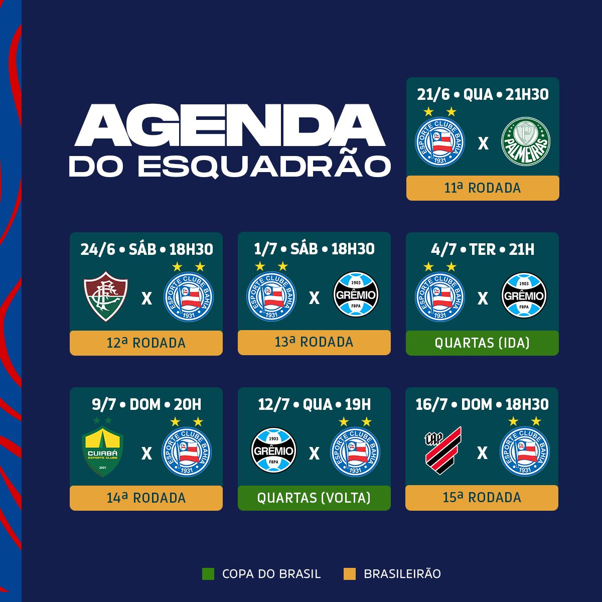 CBF define datas e horários dos jogos do Grêmio nas oitavas da Copa do  Brasil