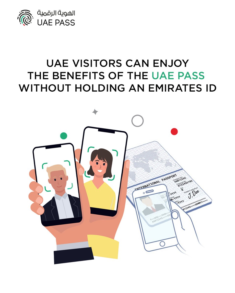 Visitors to the UAE can access various online services on the #UAEPASS app.

@tdrauae 
@AbuDhabiDigital 

#DigitalDubai