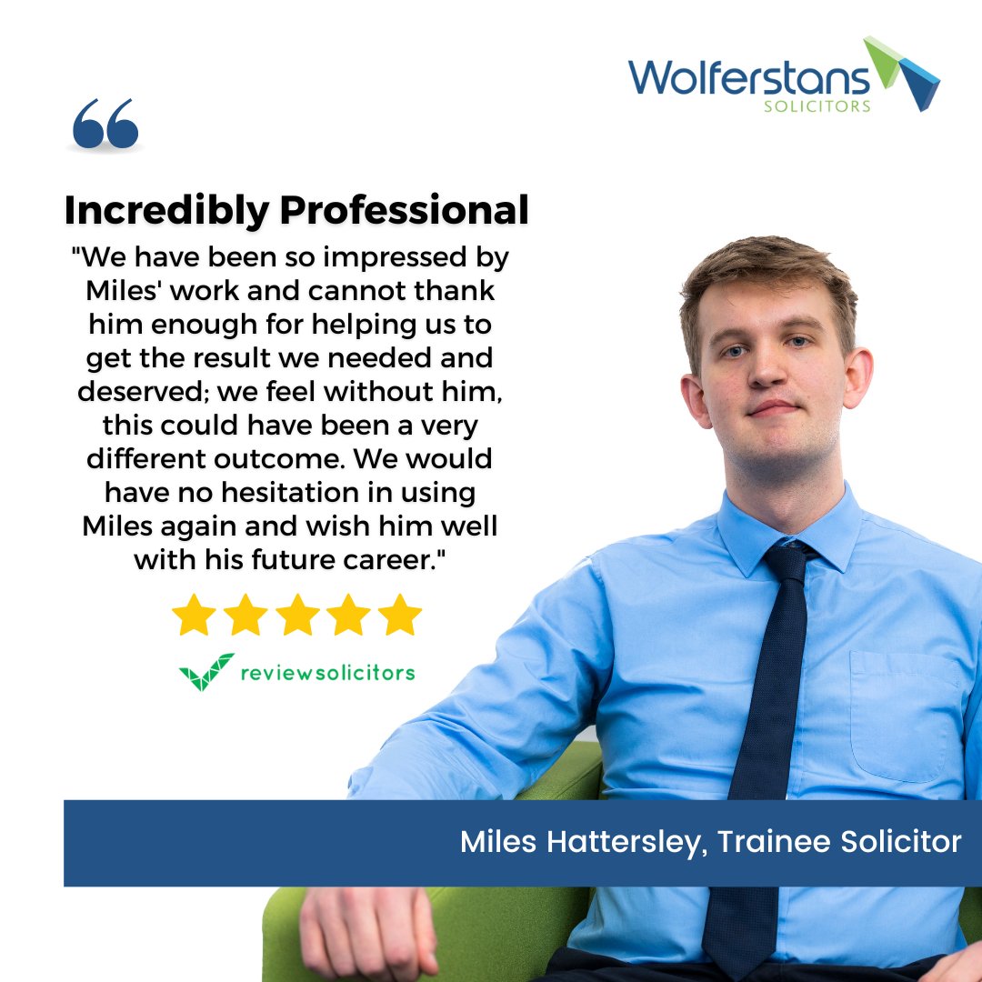 Wolferstans Solicitors (@wolferstans) on Twitter photo We are thrilled to receive such incredible feedback for one of our trainee solicitors, Miles! ๐He has truly made a lasting impression on our clients, and we couldn't be prouder of his outstanding work! ๐ Read the full review on <a href="/ReviewSolicitor/">ReviewSolicitors</a> #FeedbackFriday ๐ We are thrilled to receive such incredible feedback for one of our trainee solicitors, Miles! ๐He has truly made a lasting impression on our clients, and we couldn't be prouder of his outstanding work! ๐ Read the full review on <a href="/ReviewSolicitor/">ReviewSolicitors</a> #FeedbackFriday ๐