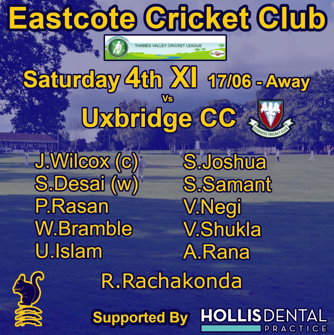 Saturday team news 🐿️🏏🐿️ #eastcotecc #squirrels #leagueround7