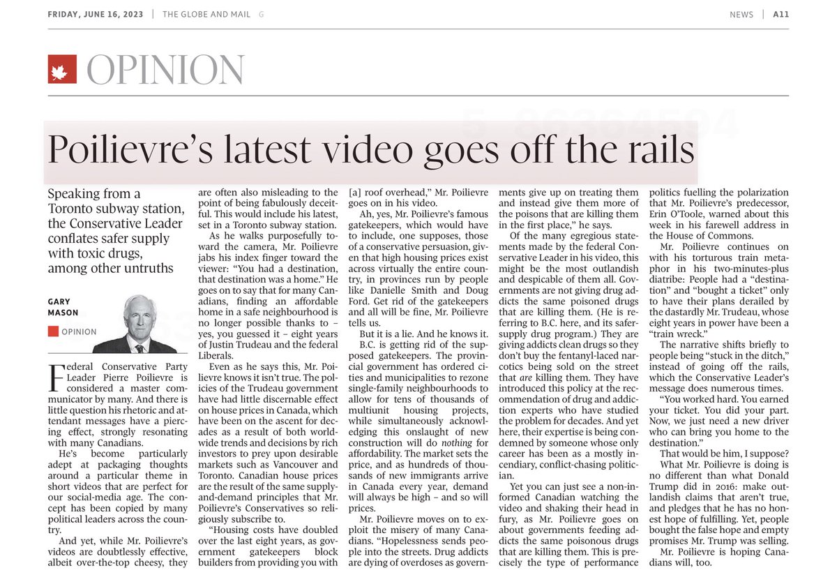 Mr. Mason eloquently calls out ⁦<a href="/PierrePoilievre/">Pierre Poilievre</a>⁩’s “fabulously deceitful” social media concoctions.
🎯🎯🎯
⁦<a href="/garymasonglobe/">Gary Mason 🇨🇦🇺🇦</a>⁩