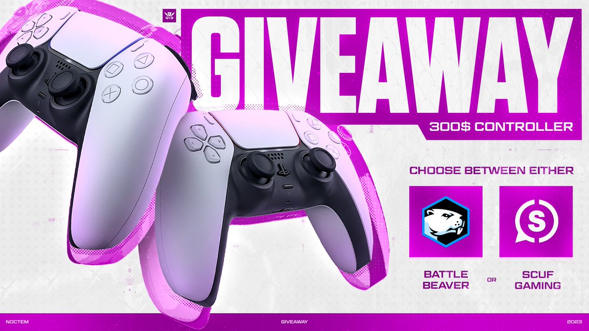 Noctem_Esports's tweet photo. 🚨SORTEIO🚨

UM CONTROLE DA SUA ESCOLHA DE ATÉ 300 USD 🤩

Scuf? BattleBeaver? Razer?

Para entrar:
- siga @Noctem_Esports 
- Like 💜&amp; retweet ♻️
- Marque 2 pessoas que você faria 1v2 🫡 https://t.co/4ux8DHCe4I