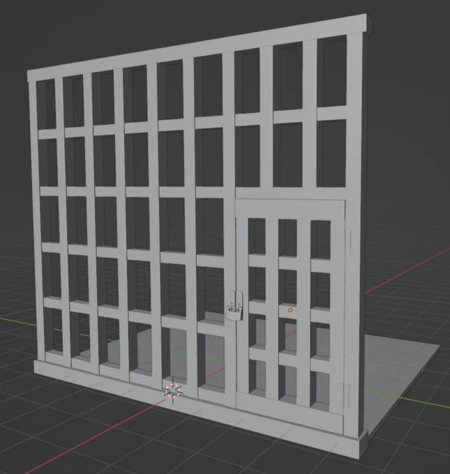 blenderで牢屋のハリボテを作りました。扉を開閉させる方法を覚えた! #blender #3D