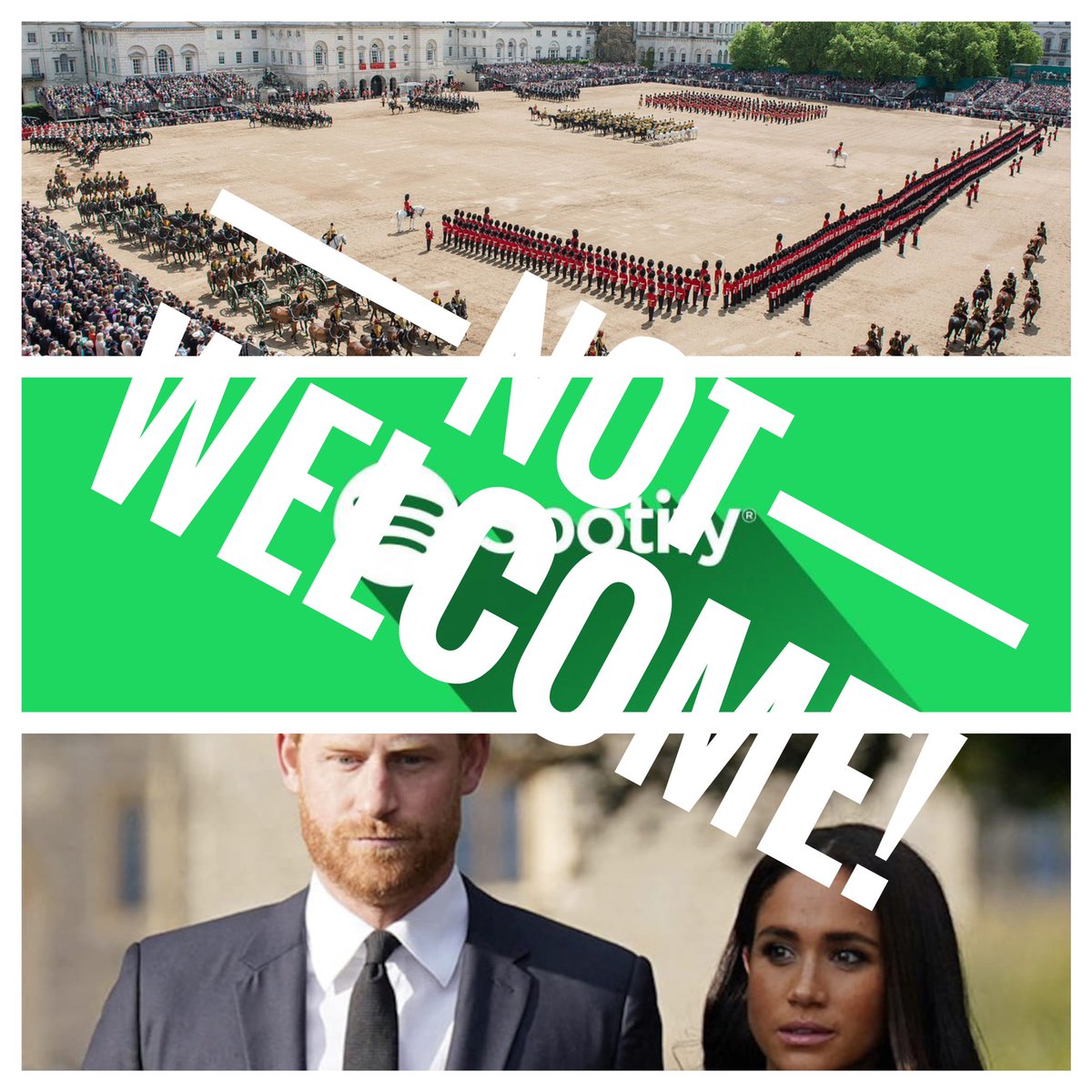 PvonStraks's tweet photo. #spotify geplatzt. Zu #troopingthecolour nicht nach #london eingeladen… #harryundmeghan fallen die Dinge langsam auf die Füße. #karmaisabitch #princeharry #meghanmarkle #kingcharlesiii https://t.co/DG0VPUn0TQ