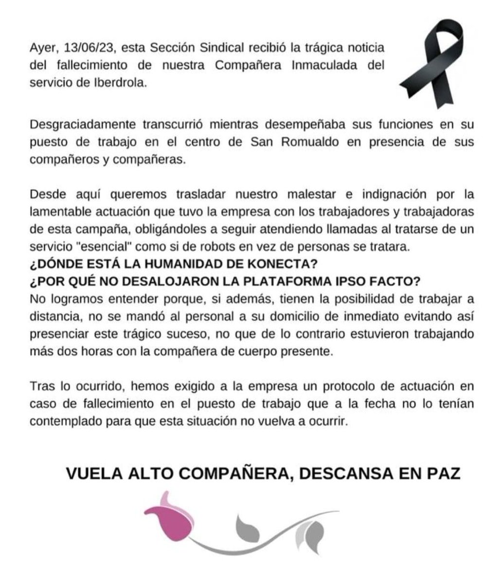 SarayB_'s tweet photo. Espeluznante y surrealista. Una compaňera mu3re y la empresa obliga a seguir atendiendo llamadas por ser un servicio "esencial"

¿Hay algo más esencial que la vida?

#KonectaBTO https://t.co/4ywxOeb11u