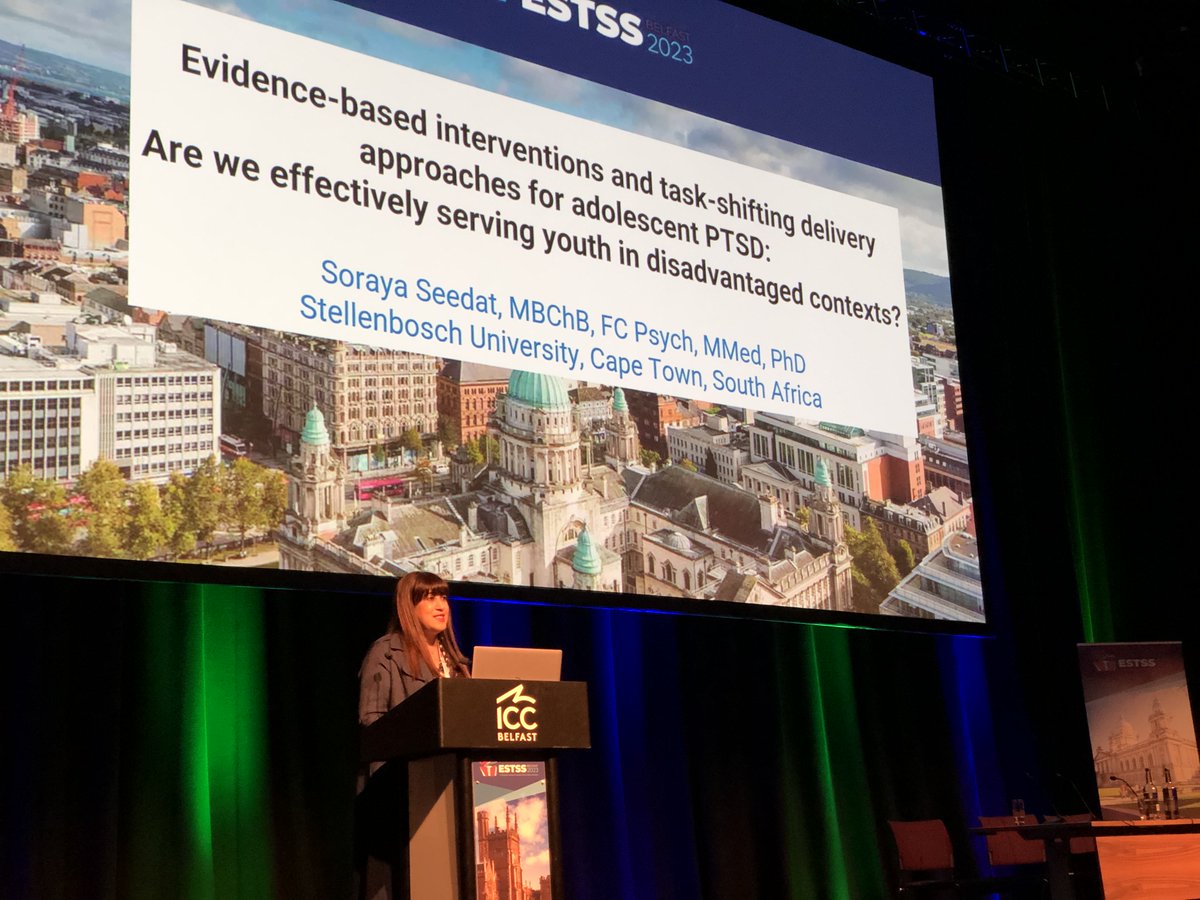 Soraya is Distinguished Prof of Psychiatry &amp; Exec Head of the Dept of Psychiatry <a href="/StellenboschUni/">Stellenbosch University</a>.  
Last night she was celebrated as the 2023 recipient of the <a href="/ESTSSnews/">ESTSS</a> Wolter de Loos Award for Distinguished Contribution to Psychotraumatology in Europe.