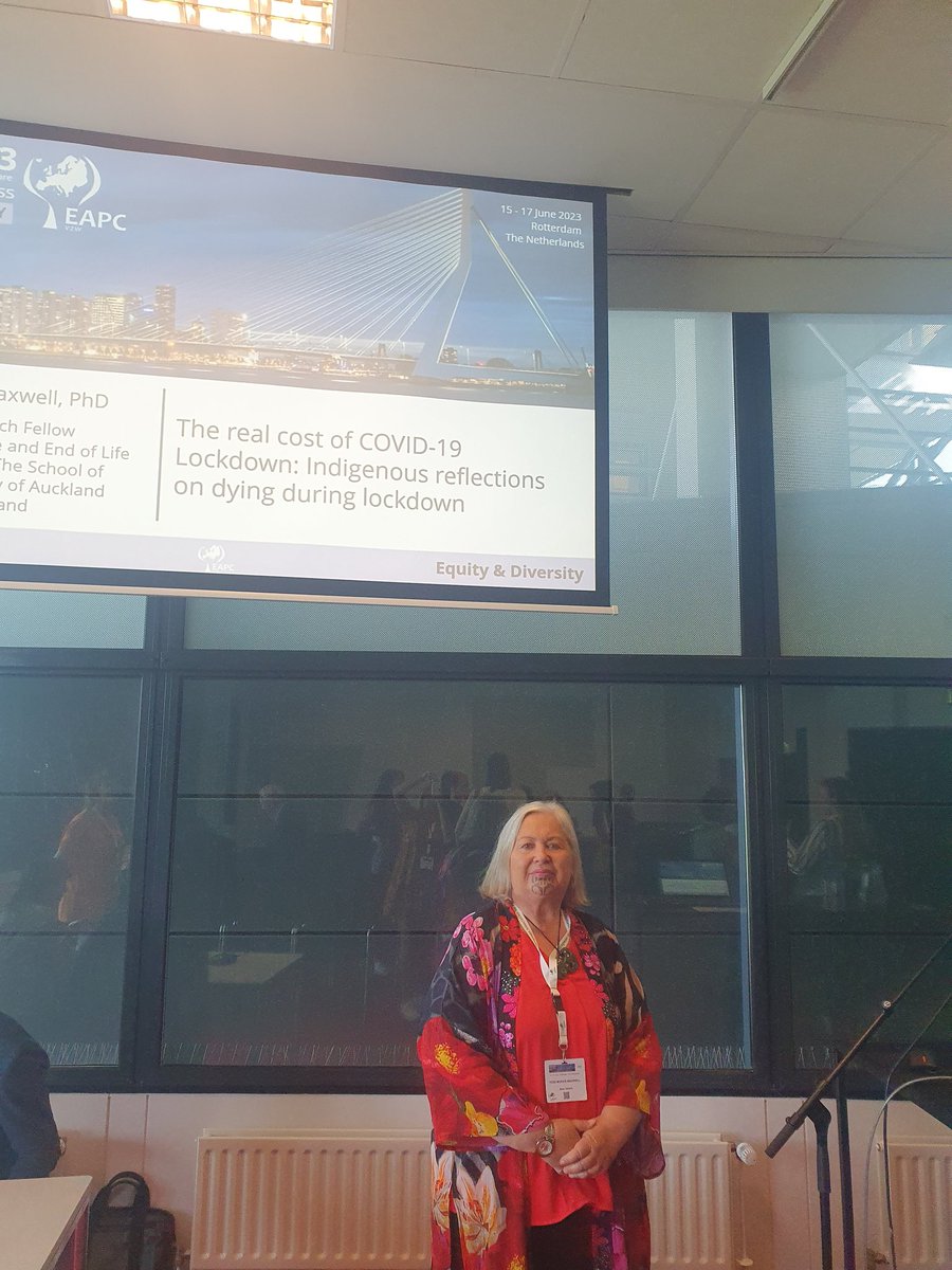 Fabulous presentation of work highlighting the impact of COVID-19 on indigenous people in Aotearoa New Zealand <a href="/TessMoeke/">Tess Moeke-Maxwell</a> <a href="/DrMelissaCarey/">Dr Melissa Carey PhD</a> <a href="/KatMasonNZ/">Kat Mason</a> @FmhsNursing @MerrynGott #EAPC2023