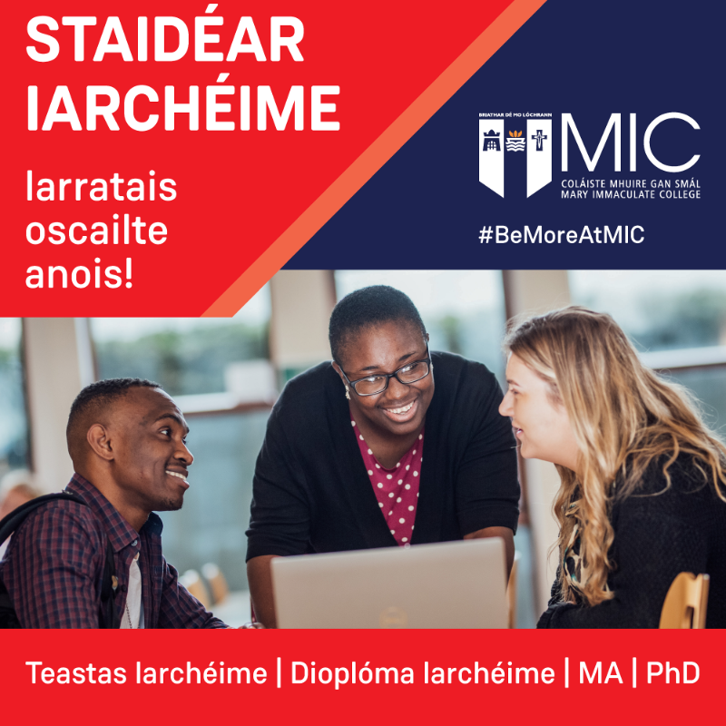 MICLimerick's tweet photo. Déan iarratas anois!

Is féidir cur led’ ionchais fostaíochta agus d'acmhainneacht ó thaobh tuarastail de trí staidéar iarchéime a dhéanamh, téigh i ngleic le hábhar a bhfuil tú paiseanta faoi, agus aimsigh scileanna a chuirfidh do ghairm bheatha chun cinn.

#BeMoreAtMIC
