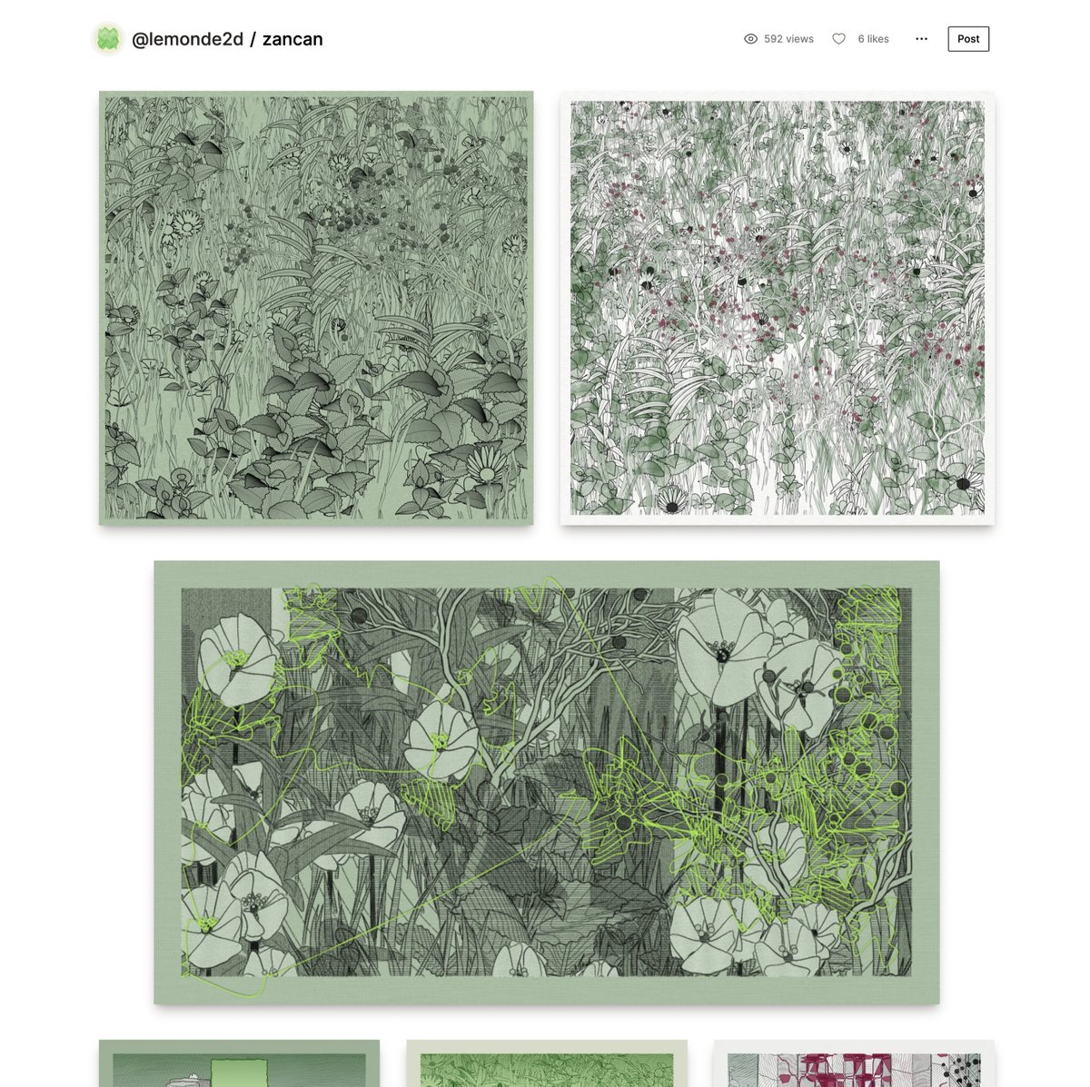 <a href="/lemonde2d/">Didi 🍋</a>'s updated Garden collection on <a href="/0xDecaArt/">Deca 🟥 🟩 ⬛ 🟪</a>  💚🌿🌿🌿🌿🌿🍋
Showing the inalterable dedication of an insanely supportive collector 🥹 🫶
Also a good reminder of how much I've worked in the past 2 years 🤯
Thank you Didi, always there, to support Art in the bear 🙏🫂