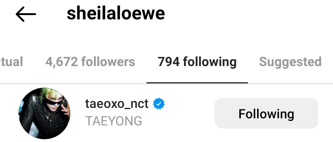 Sheila Loewe (Loewe's president) is follow Taeyong on Instagram