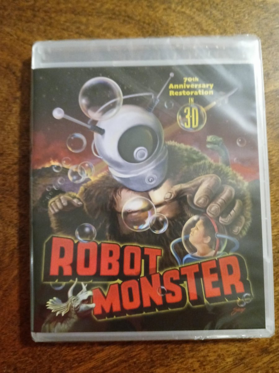 To be like the hew-man!
To laugh! Feel! Want!
WHY ARE THESE THINGS NOT IN THE PLAN?!

Those of us who backed the Robot Monster restoration got our copies in the mail this week! Very happy with how this turned out, as the film looks quite good. Have yet to watch either 3D version.