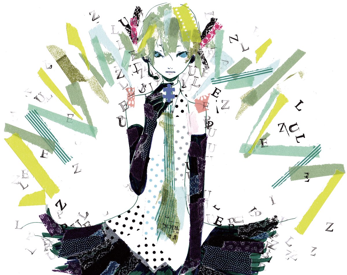hatsune miku 1girl solo gloves twintails elbow gloves necktie skirt  illustration images