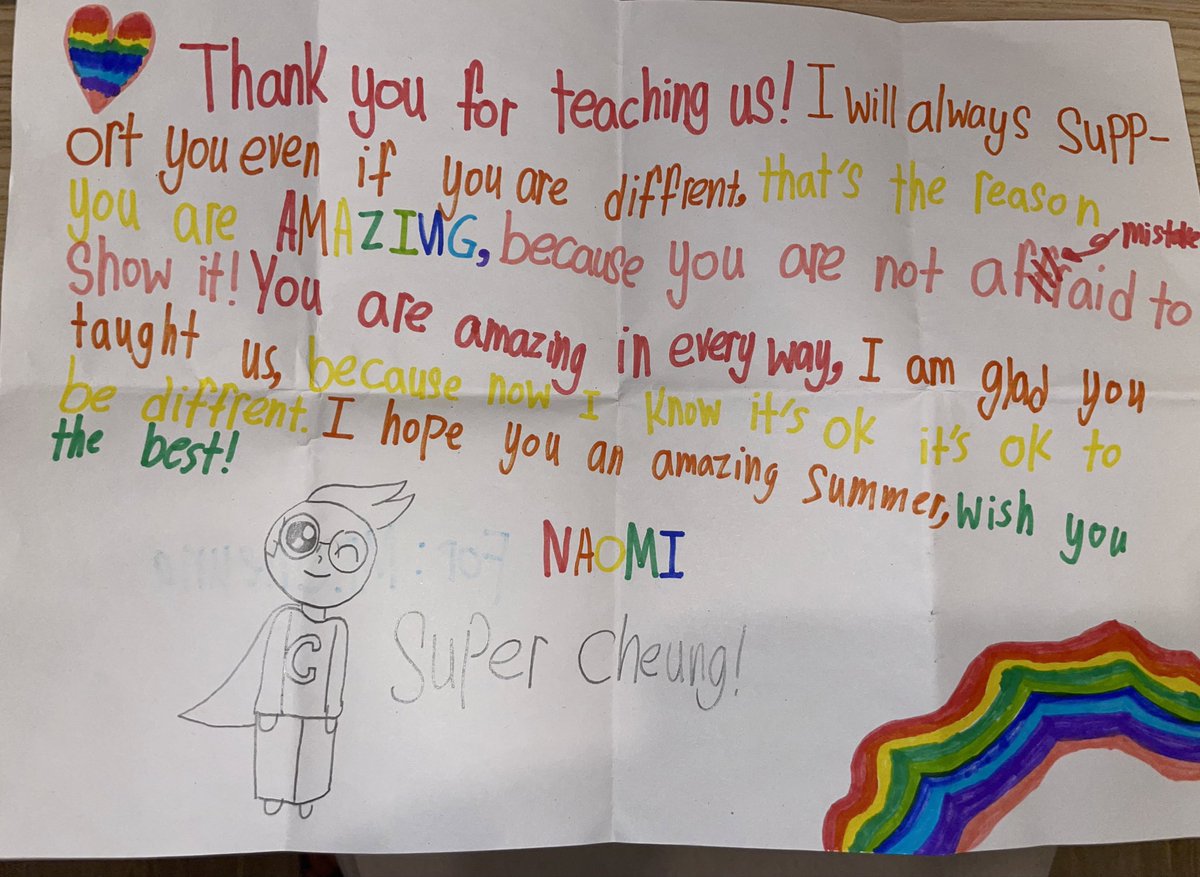 Love seeing the impact on our kids at the end of the school year. Be the change that you want to see. 🌈 🌟