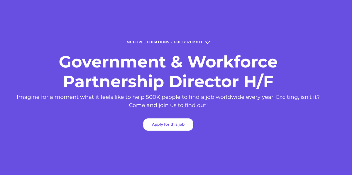 .@OpenClassrooms is hiring its Government & Workforce partnership director. If you have successful track record of managing government and public sector business development in the US through RFPs, in particular in the workforce and apprenticeship space 👇tinyurl.com/bdhckh77