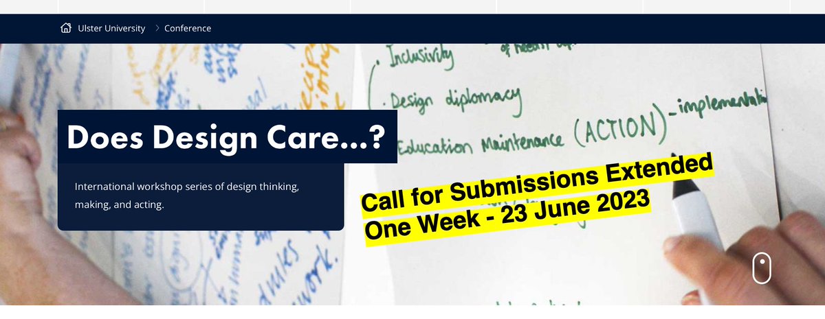 AHRCDesignLF's tweet photo. Does Design Care...? 3elfast (4 to 6 September 2023) Call for Submissions Extended one week to 23 June 2023. Each Does Design Care…? workshop is highly interactive with participants producing a range of creative outputs. Submit here - https://t.co/4NsLsH656e https://t.co/AKfnz34qCR