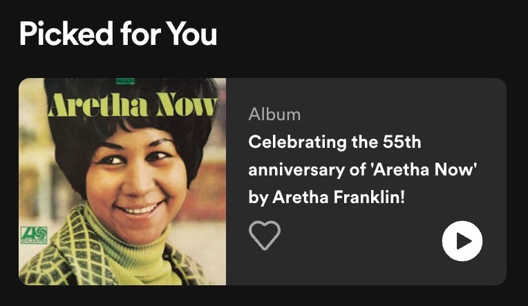 Celebrate the 55th anniversary of ARETHA NOW, and listen on @Spotify : Aretha.lnk.to/ANow/spotify