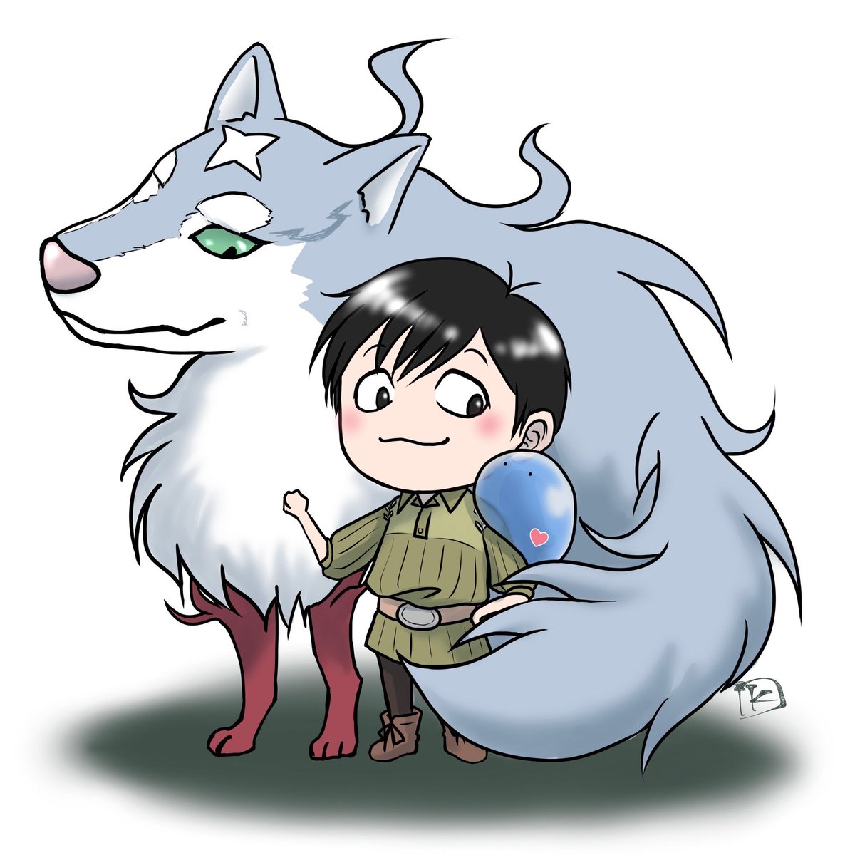 K2Owo's tweet photo. サクッと可愛く描きたかったけど、デフォルメ苦手すぎて無駄に時間のかかったムコーダ一行 https://t.co/ZYXyTRSH2n