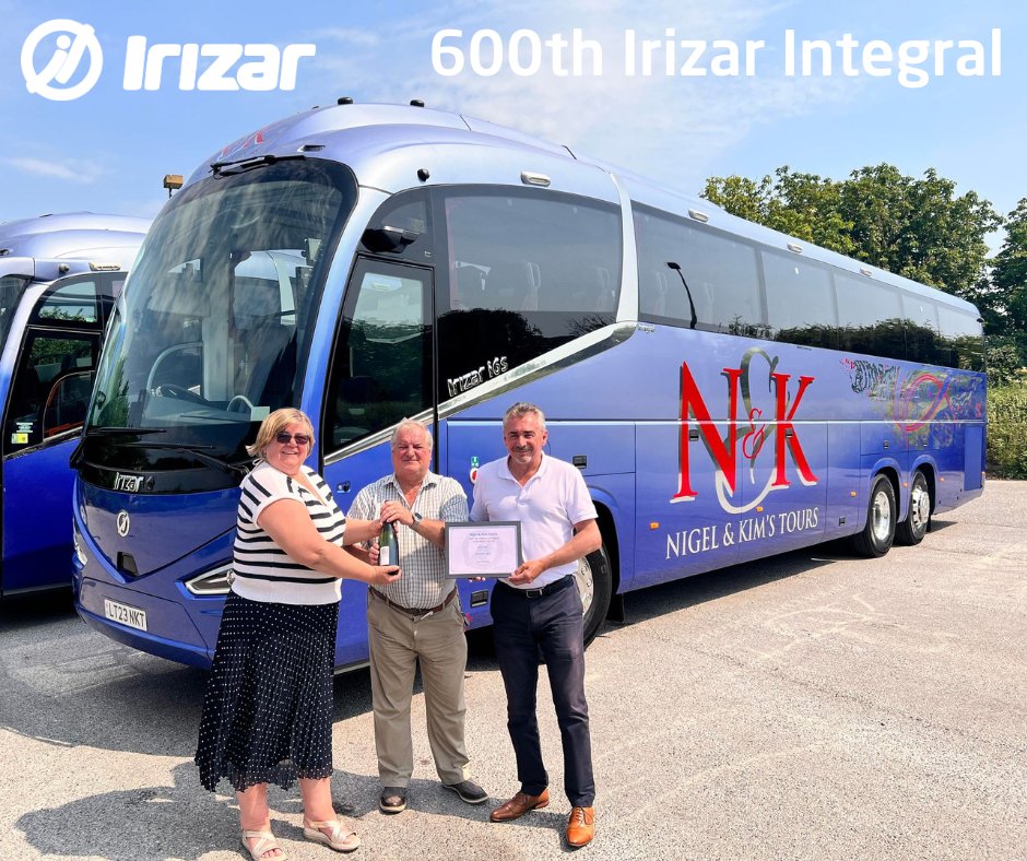 It's a blue sky day for Irizar as Nigel Westbrook of Nigel &amp; Kim Tours takes delivery of the 600th Irizar Integral registered in the UK.  Here's to many more miles of happy motoring!