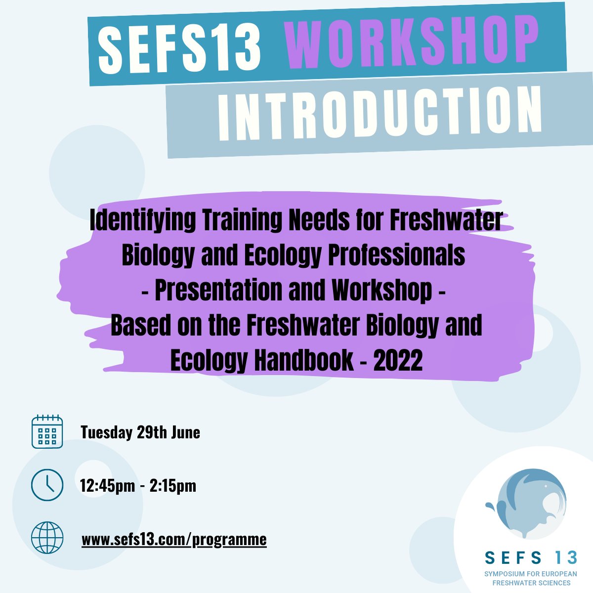 freshwaterbio's tweet photo. The countdown to #SEFS13 continues with only 2 days to go!! We are excited to have a range of workshops taking place as part of the SEFS13 Scientific Programme.
Learn more here: https://t.co/Qwzywyvncx
#SeeYouAtSEFS #Freshwater #Science #Workshops #2DaysToGo https://t.co/cQbfPPJdFQ