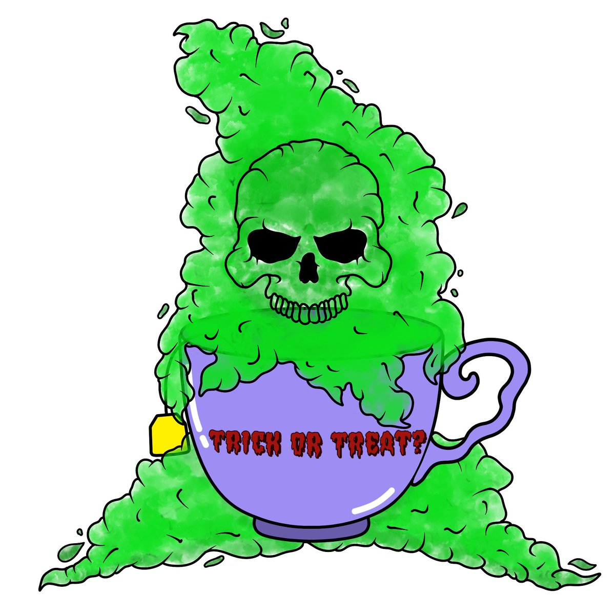 _FightOrFright_'s tweet photo. QRT with your skull art

- one of my older sticker designs but I still love it so much 💚 https://t.co/l2e5suH4Dc