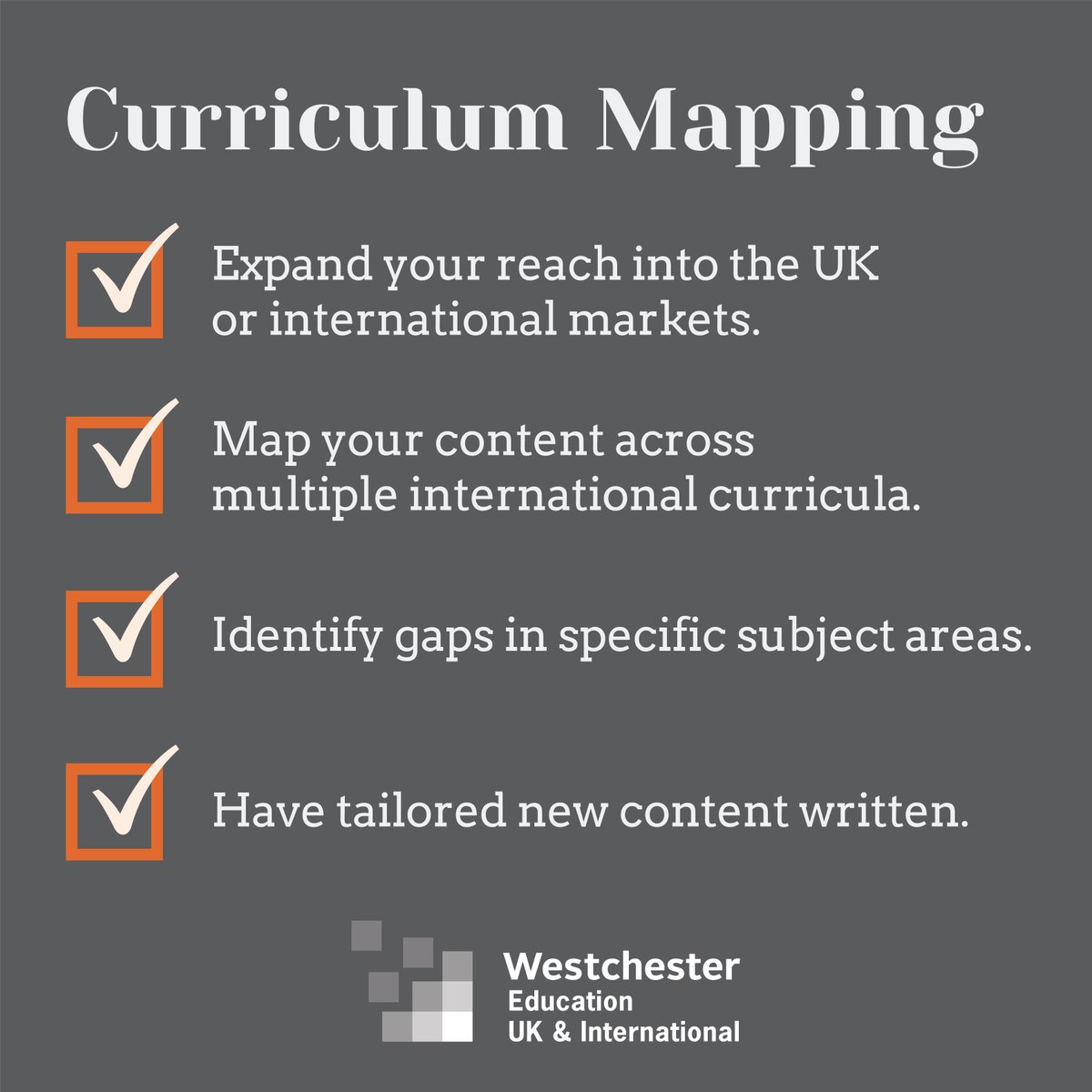 Are you looking to expand your reach into new markets? Do you need to identify gaps in specific subject areas? For more information on our international curricula mapping and gap analysis visit our website bit.ly/3qOowdF