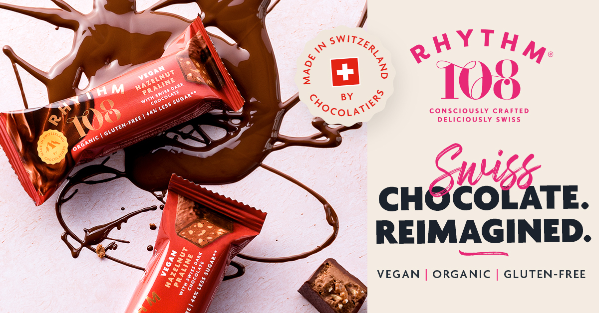 Check out the irresistibly creamy RHYTHM  108 bars. 🌱🍫 Consciously crafted deliciously Swiss, made without palm  oil. Organic, Gluten-Free and suitable for Vegans.
 
With thanks <a href="/Rhythm108/">Rhythm 108</a>.
 
#Rhythm108 #SwissChocolate #Vegan #GlutenFree #Organic #Wholesale #Confex #Buyinggroup