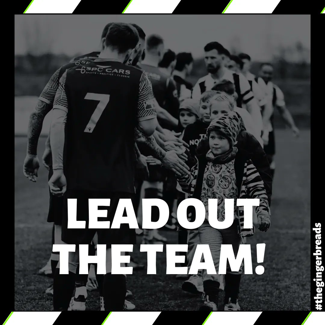 𝙇𝙀𝘼𝘿 𝙊𝙐𝙏 𝙏𝙃𝙀 𝙏𝙀𝘼𝙈

We're looking for Youth Teams to walk out with #thegingerbreads on a match day, then be our ball boys/girls?

Half &amp; full time refreshments
Match day programme

Free entry for your Coaches and Parents

Email us enquiries@granthamtownfc.com