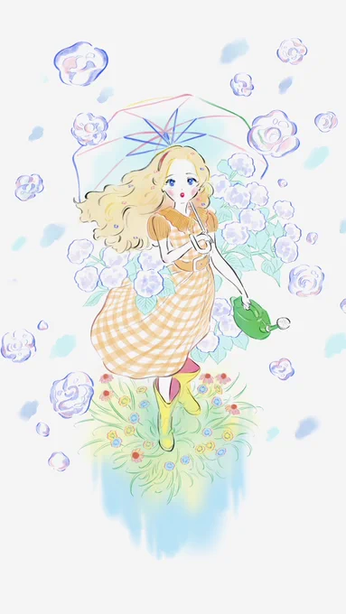 花を育む、五月雨