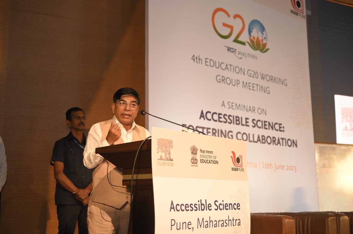 G20edu_Pune's tweet photo. The precursor events of 4th #G20 Education Working Group Meeting and G20 Education Ministers Meeting kick started in #Pune today, with a seminar on "𝐀𝐜𝐜𝐞𝐬𝐬𝐢𝐛𝐥𝐞 𝐒𝐜𝐢𝐞𝐧𝐜𝐞: 𝐅𝐨𝐬𝐭𝐞𝐫𝐢��𝐠 𝐂𝐨𝐥𝐥𝐚𝐛𝐨𝐫𝐚𝐭𝐢𝐨𝐧" https://t.co/ffRtmEVPUC