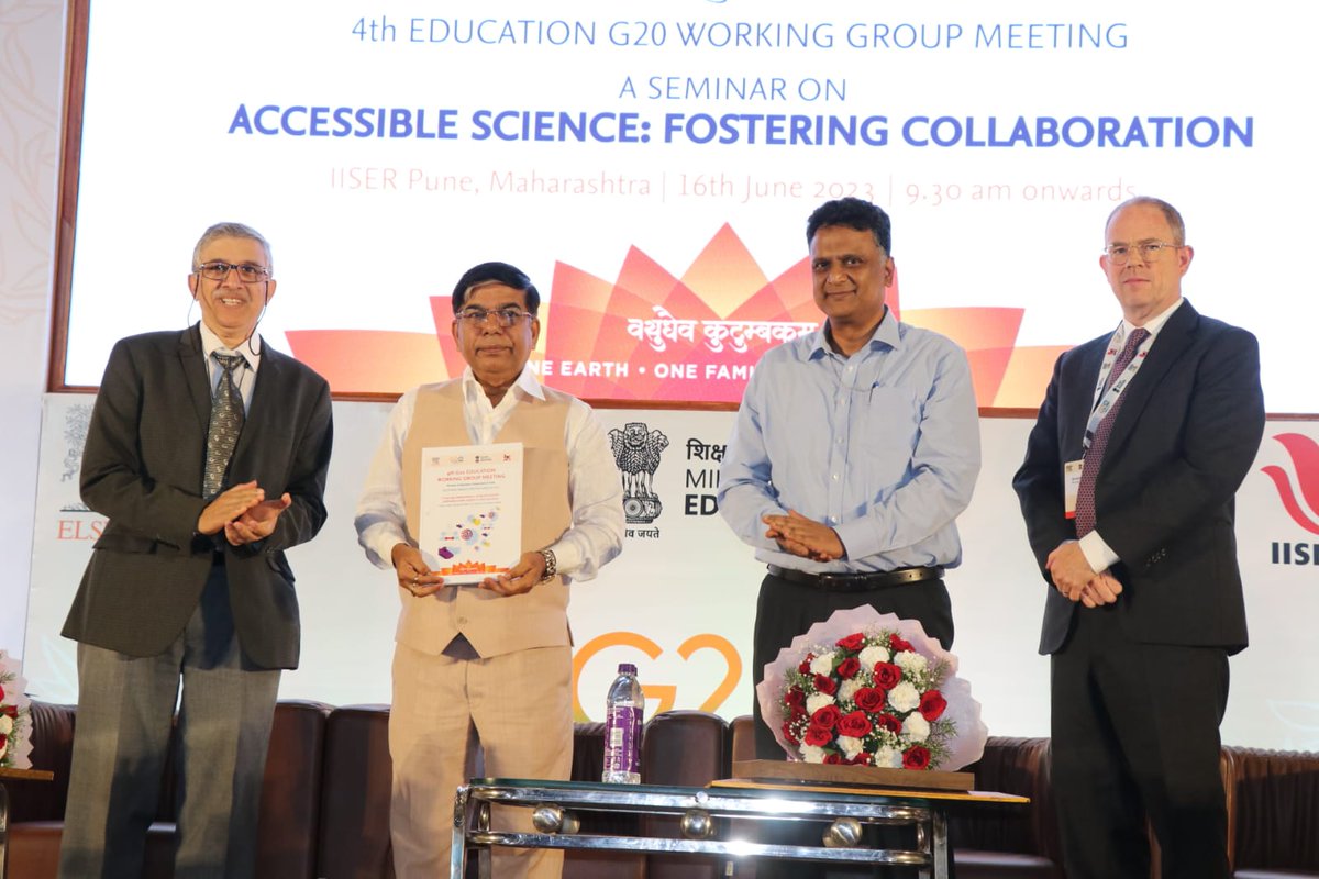 G20edu_Pune's tweet photo. The precursor events of 4th #G20 Education Working Group Meeting and G20 Education Ministers Meeting kick started in #Pune today, with a seminar on "𝐀𝐜𝐜𝐞𝐬𝐬𝐢𝐛𝐥𝐞 𝐒𝐜𝐢𝐞𝐧𝐜𝐞: 𝐅𝐨𝐬𝐭𝐞𝐫𝐢��𝐠 𝐂𝐨𝐥𝐥𝐚𝐛𝐨𝐫𝐚𝐭𝐢𝐨𝐧" https://t.co/ffRtmEVPUC