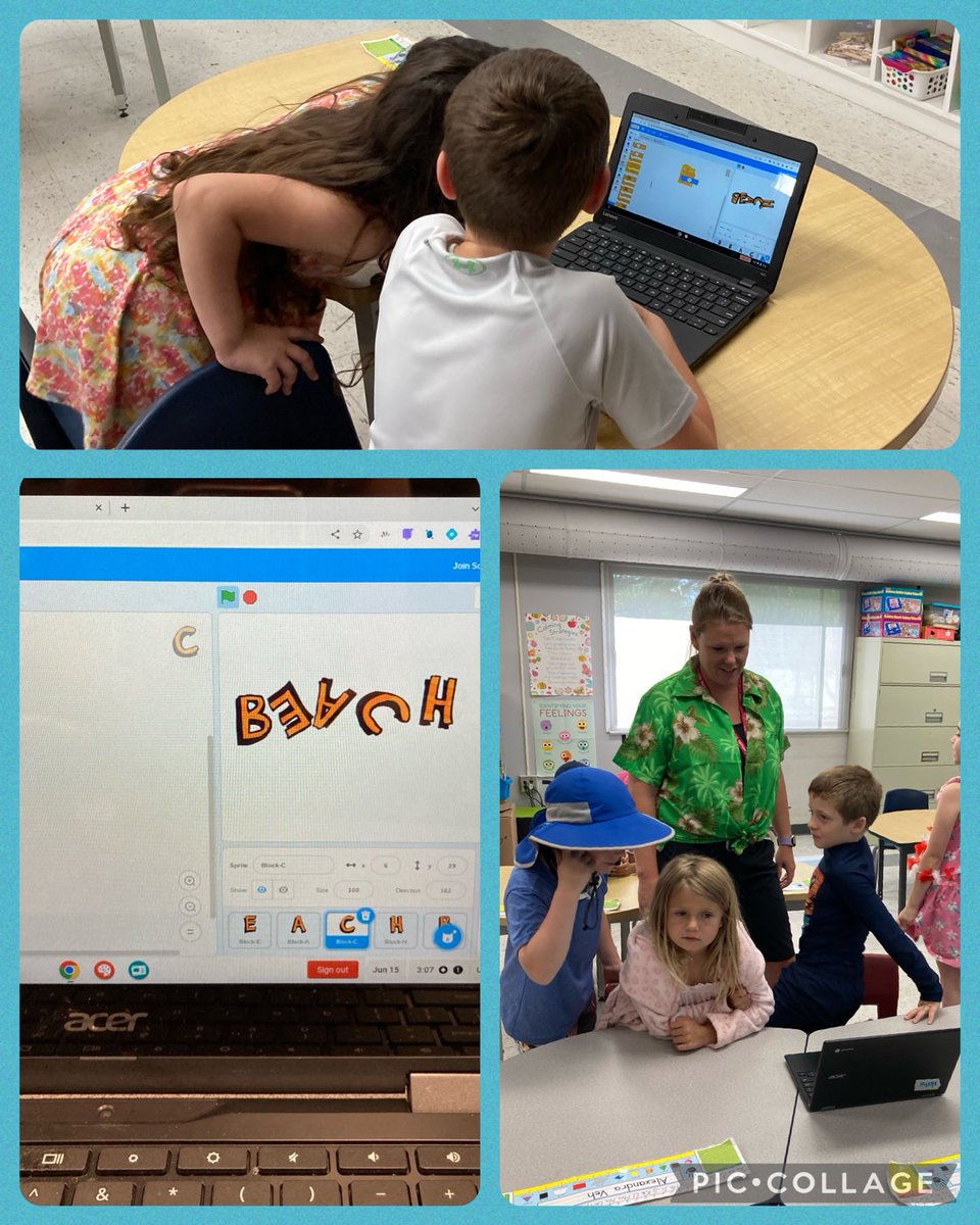 AngieMHollis's tweet image. Big shoutout to @CalverJennifer for coming in on beach 🏝️ day to teach us some fun ways to integrate language and coding. Who knew spelling could be so fun? #scratchcoding @StLeonardOCSB