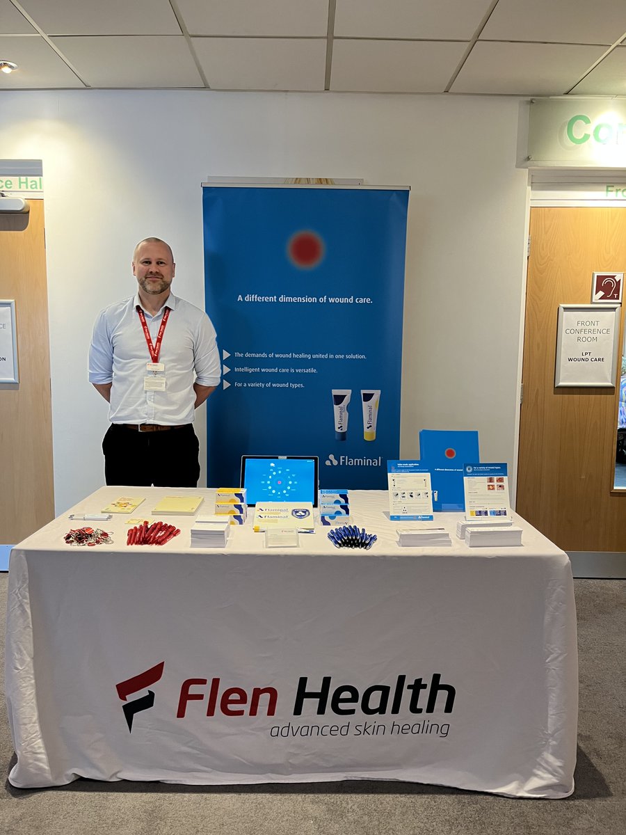 Liam_FlenHealth's tweet photo. I’m supporting the #tissueviability team @LPTnhs with their Woundcare 2 event here today at the NSPCC National Training Centre. Ready to talk all things #Flaminal and, as it is legs matter week, raise awareness of @LegsMatter  plan to tackle harm. #letstalkaboutlegs
Flen Health https://t.co/VOdnNBJiaV