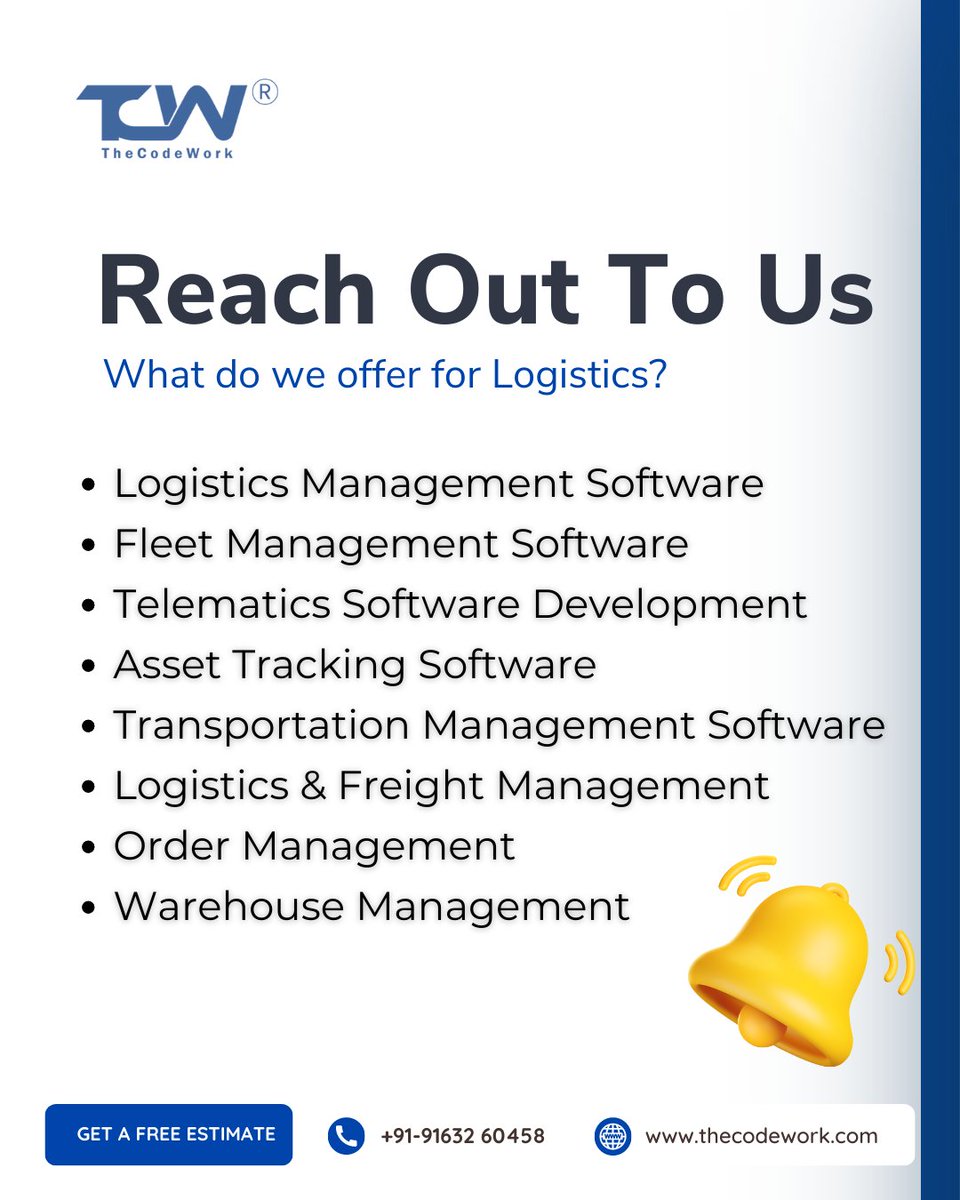 thecodework's tweet photo. Together, we can shape the future of the logistics industry and embark on a journey of success. 🚀
🌐Check Us Out: https://t.co/gmruyVdOpr
#thecodework #softwaredevelopment #logistics #logisticsmanagement https://t.co/3Tj0pWE7Sz