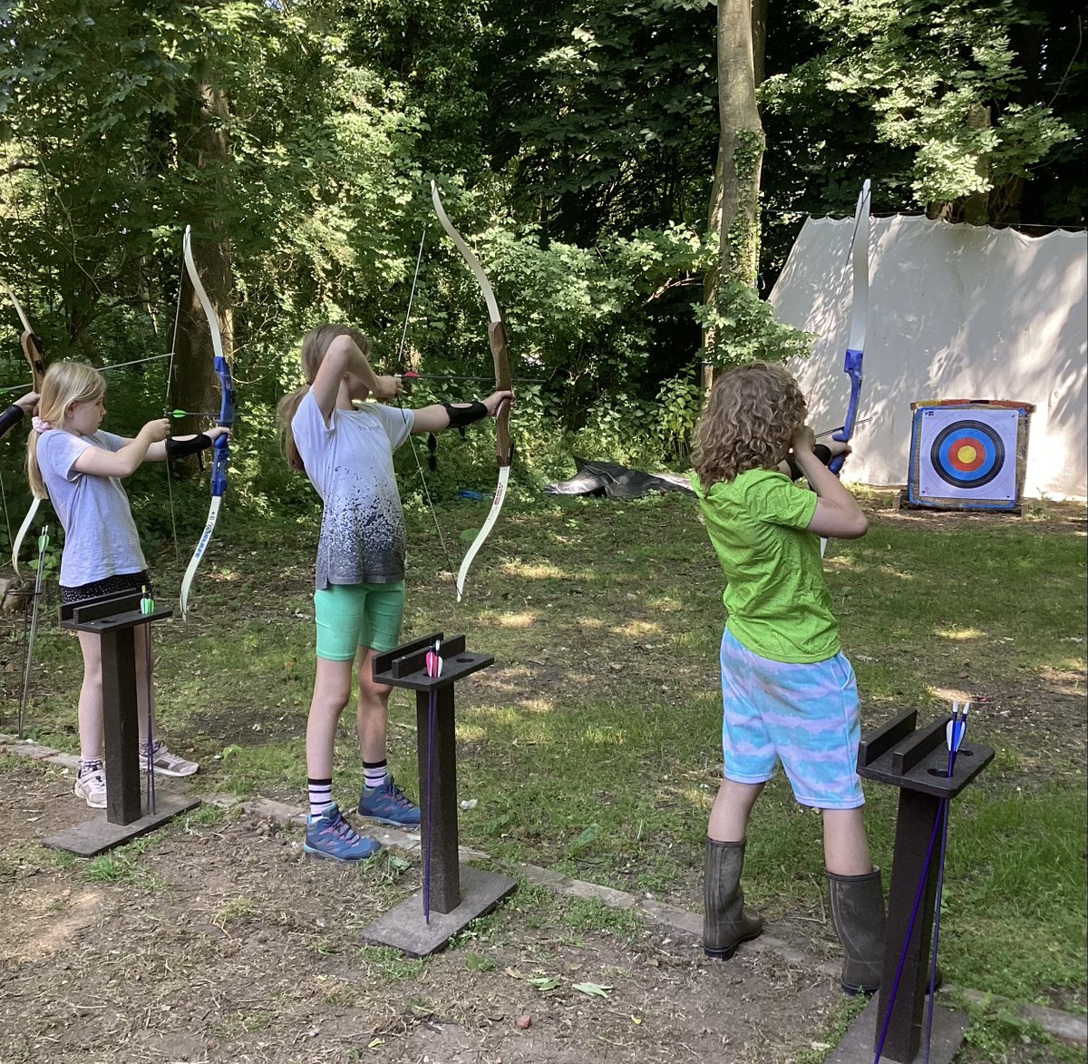 Yesterday the children had another fun filled day making paracord bracelets, archery and finished the day lighting their own fires and cooking their own sausages and burgers for tea <a href="/WhitwellHall/">Whitwell Hall</a>