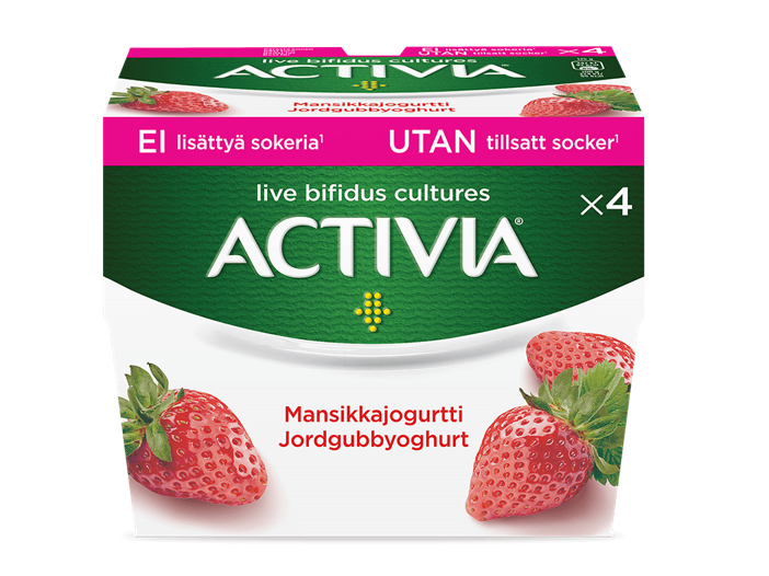 Ruokavirasto's tweet photo. #Takaisinveto: Activia mansikkajogurtti - ilman lisättyä sokeria (4 x 125 g). Vain erä, jonka parasta ennen -päiväys on 13.07.2023. Erässä saattaa olla muovin palasia. https://t.co/9arrt1NTBD https://t.co/hCjjxYeYSr